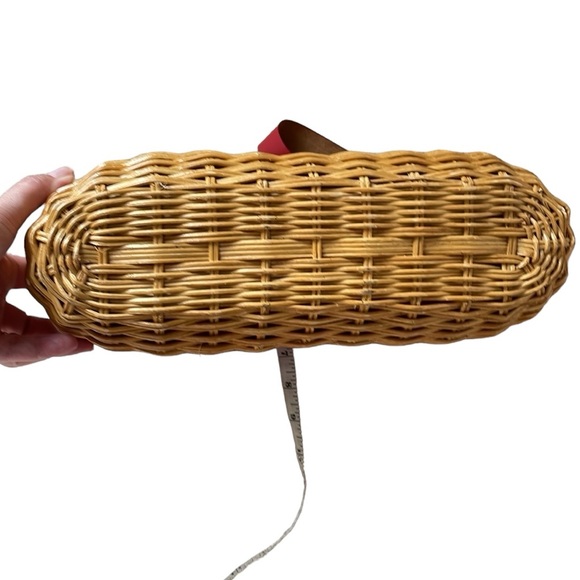 Wicker Shoulder Bag Purse with Red leather strap - Picture 12 of 14